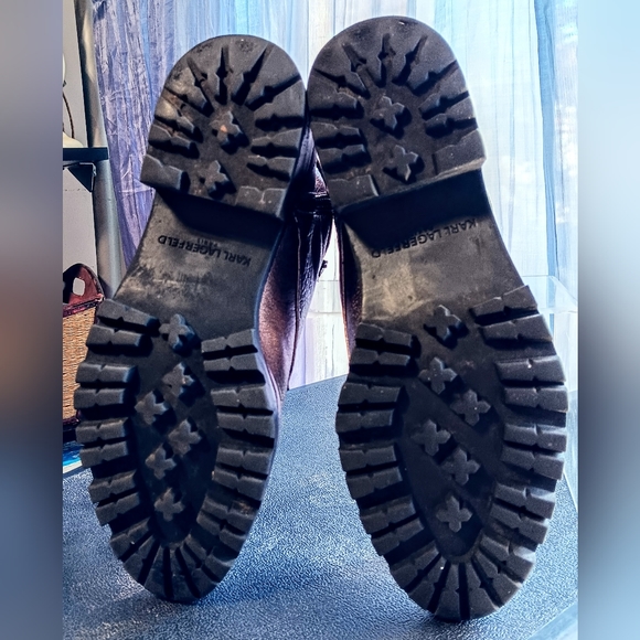 KARL LAGERFELD Crystal Studded Lace Up High top Booties: sz. 9.5 - Picture 2 of 5